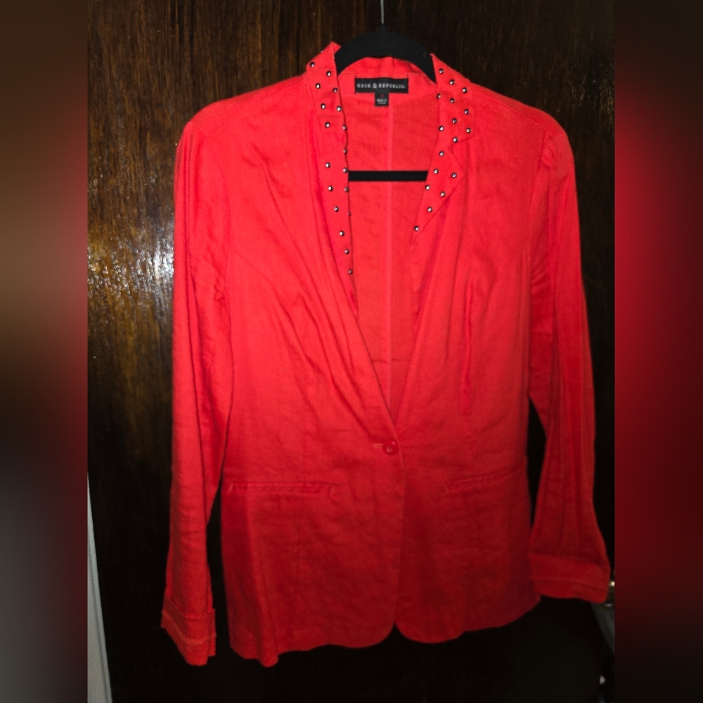 Women's Blazer - Rock & Republic - Orange - Size 8